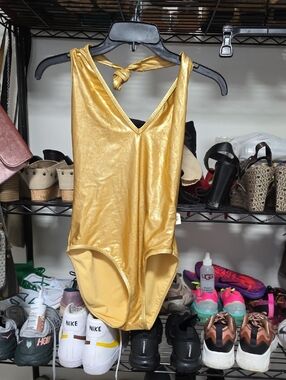 Metallic Gold One-Piece Swimsuit